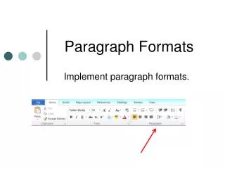 Paragraph Formats