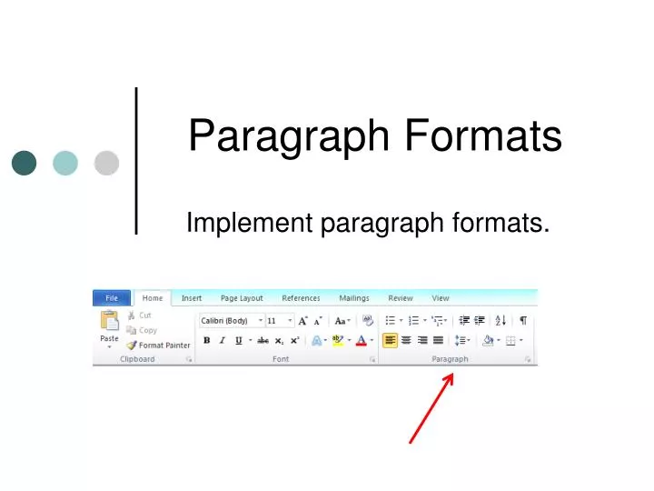 paragraph formats