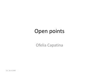 Open points