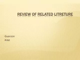 Review of related litreture