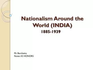 Nationalism Around the World (INDIA)