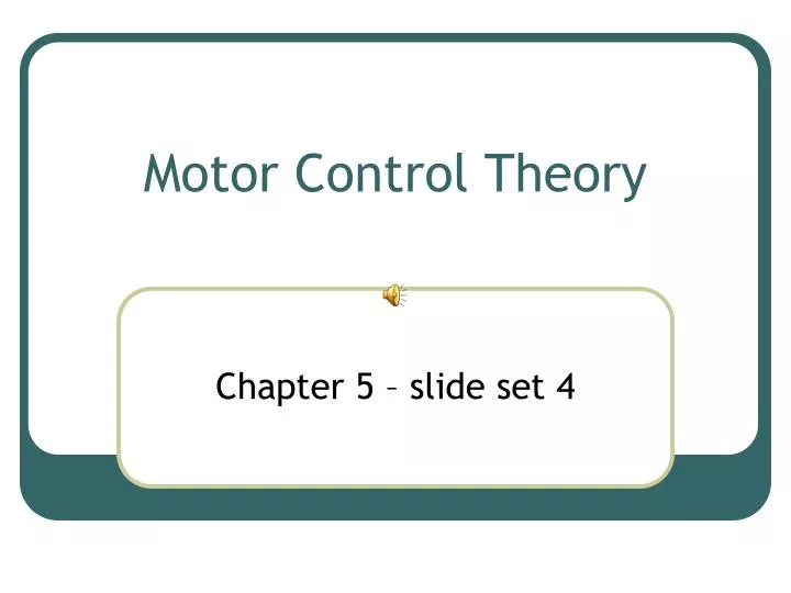 motor control theory