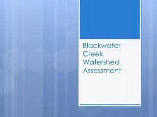 Blackwater Creek Watershed Assessment
