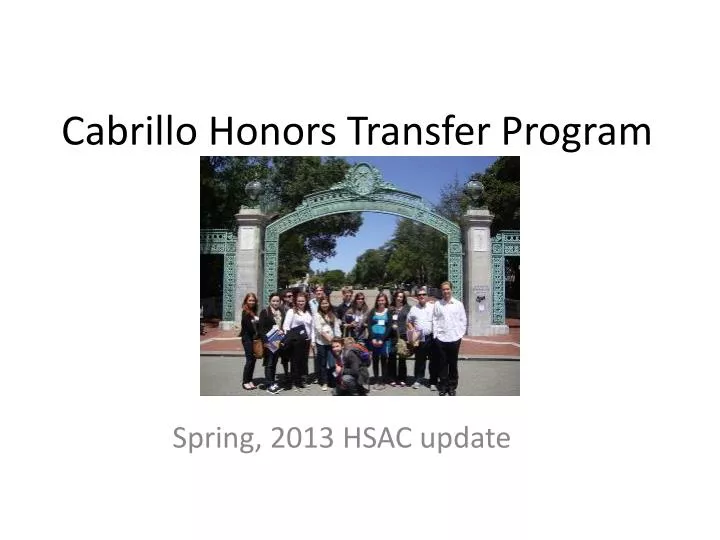 cabrillo honors transfer program