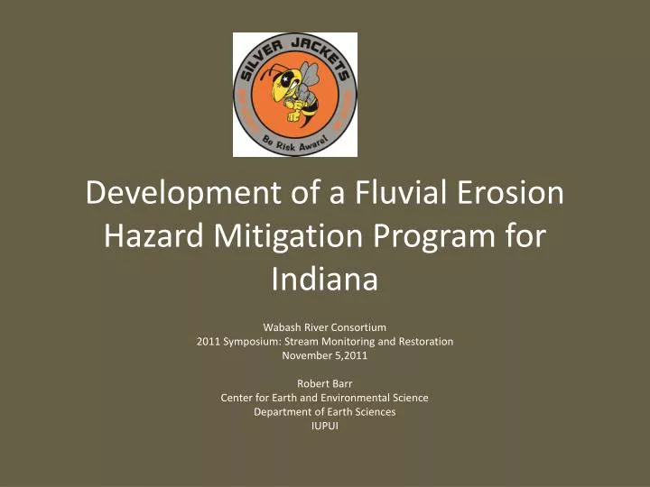 development of a fluvial erosion hazard mitigation program for indiana
