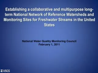 National Water Quality Monitoring Council February 1 , 2011