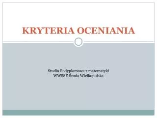 kryteria oceniania