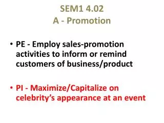 SEM1 4.02 A - Promotion