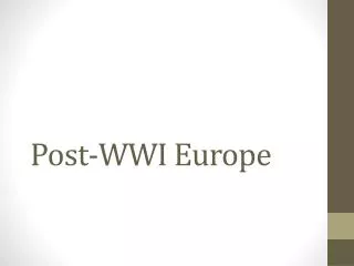 Post-WWI Europe