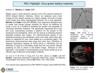 IRG-I Highlight: Virus-grown battery materials