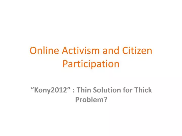 online activism and citizen participation