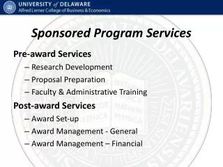 Sponsored Program Services