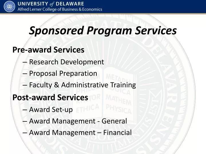 sponsored program services