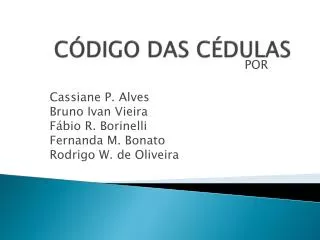 c digo das c dulas