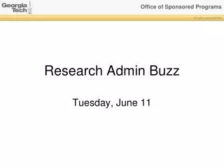 Research Admin Buzz