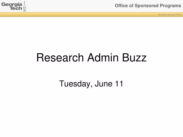 research admin buzz