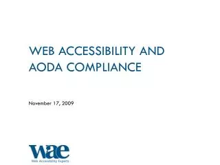 Web Accessibility and AODA Compliance