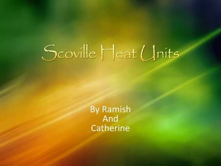 scoville heat units