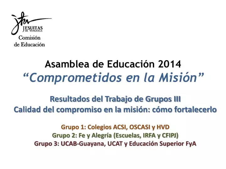 asamblea de educaci n 2014 comprometidos en la misi n
