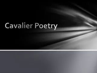 Cavalier Poetry