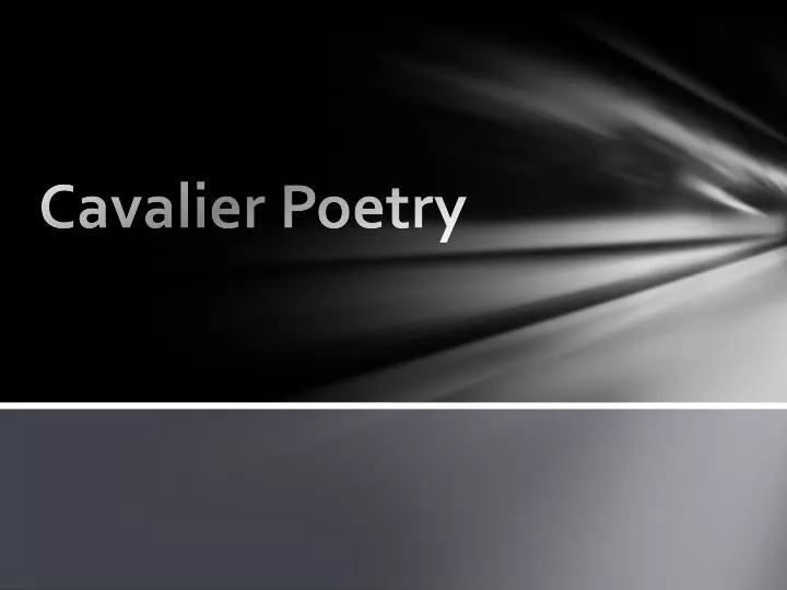 cavalier poetry