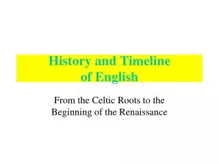 History and Timeline of English