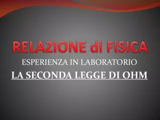 relazione di fisica