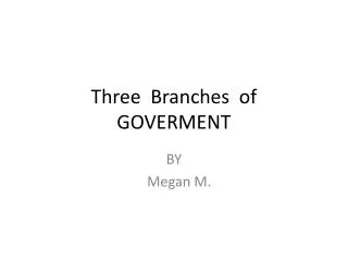 Three Branches of GOVERMENT