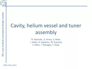 Cavity, helium vessel and tuner assembly