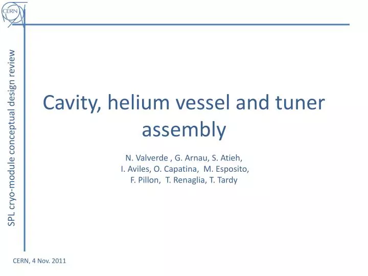 cavity helium vessel and tuner assembly