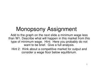 Monopsony Assignment