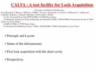 CALVA : A test facility for Lock Acquisition