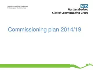 Commissioning plan 2014/19
