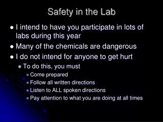 safety in the lab