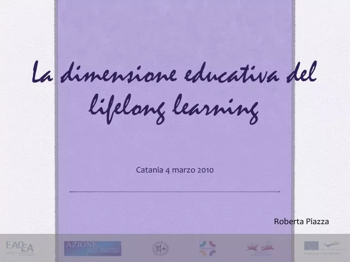 la dimensione educativa del lifelong learning