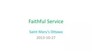 Faithful Service