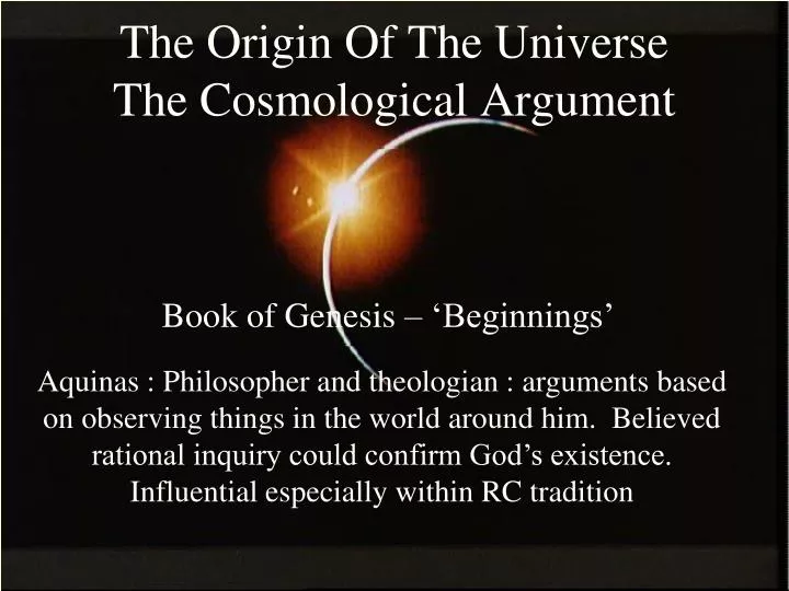 the origin of the universe the cosmological argument