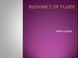 Buoyancy of fluids