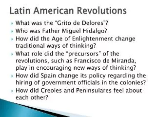 Latin American Revolutions