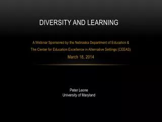 Diversity and Learning