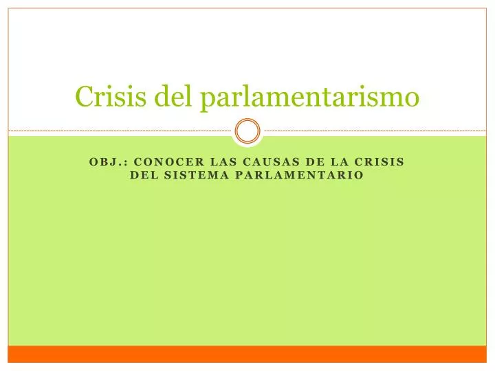 crisis del parlamentarismo