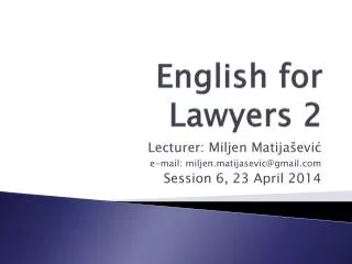 English for Lawyers 2