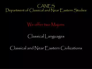 CANES Department of Classical and Near Eastern Studies