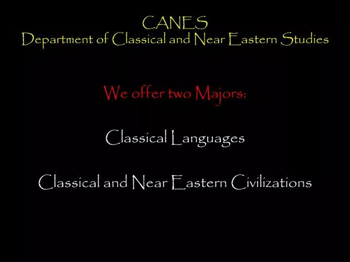 canes department of classical and near eastern studies