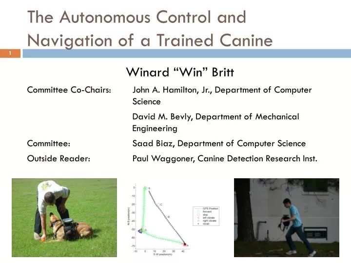 the autonomous control and navigation of a trained canine