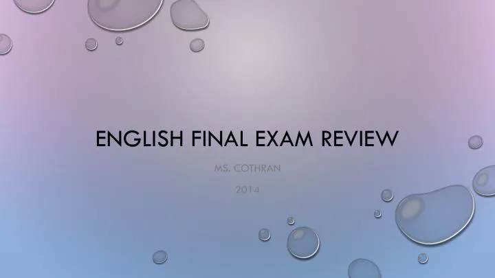 english final exam review