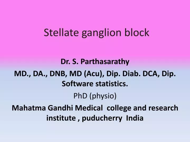 stellate ganglion block