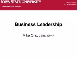 Business Leadership