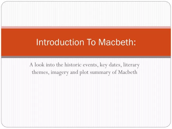 introduction to macbeth