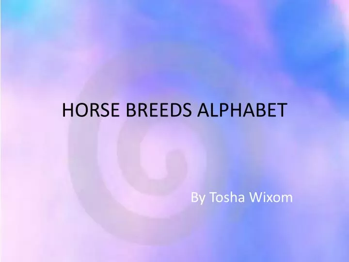 horse breeds alphabet